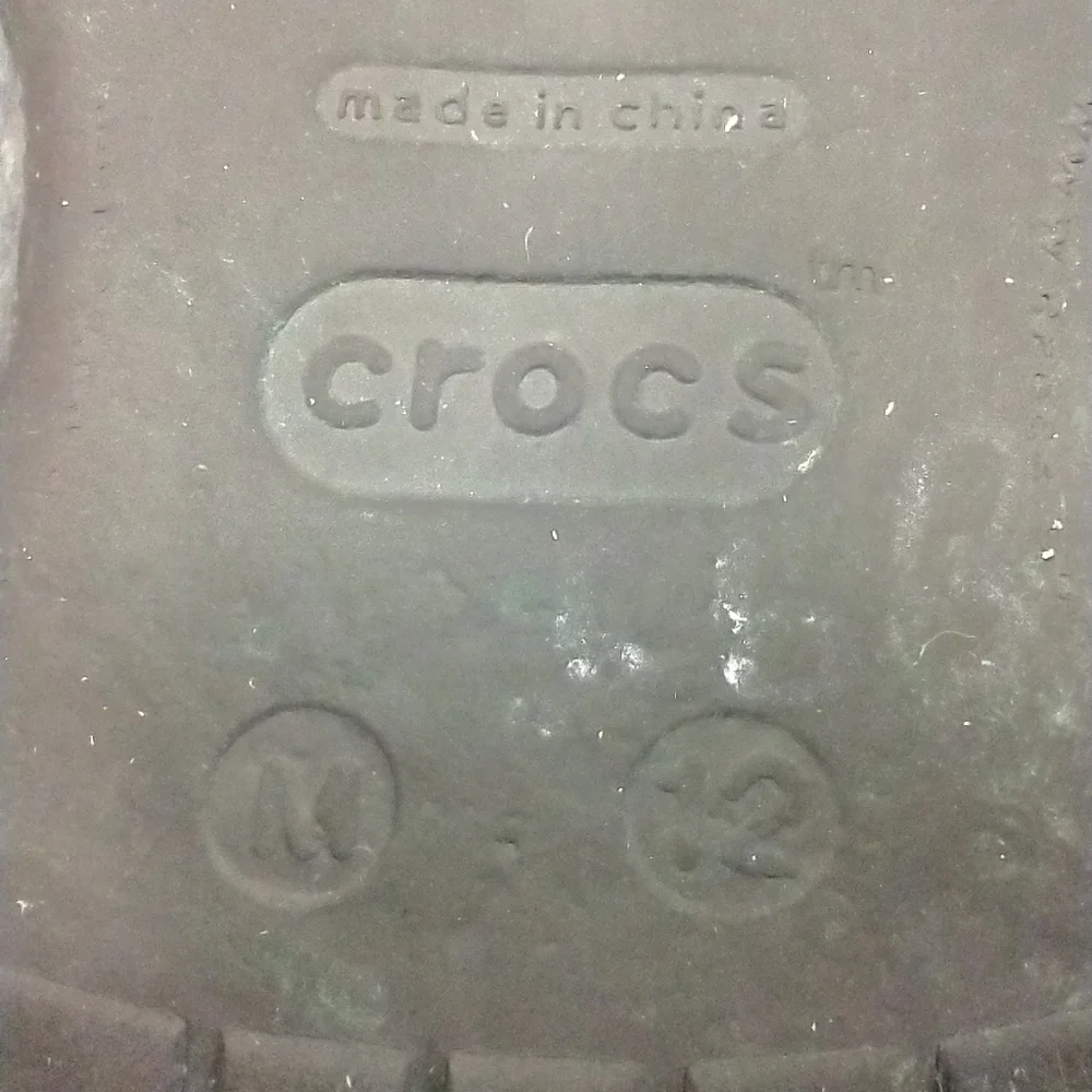 Crocs Crocband Black Thong Flip Flop Sandals Men's sz 12
